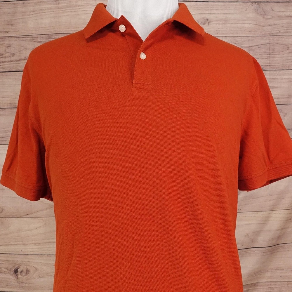 Jos. A. Bank Polo Shirt Mens L Orange Cotton Blend Tailored Fit Short Sleeve